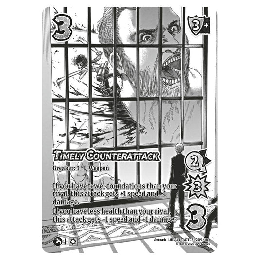 Timely Counterattack (Alternate Art) card from the Attack on Titan set Apocalypse 209/189 03