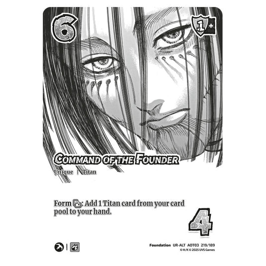 Command of the Founder (Alternate Art) card from the Attack on Titan set Apocalypse 219/189 03