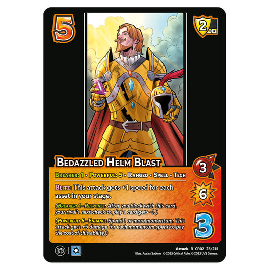 Bedazzled Helm Blast card from the Crtical Role set Heroes of Exandria