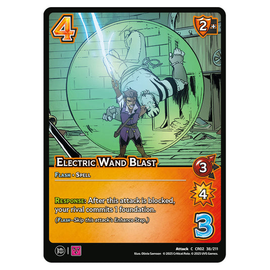 Electric Wand Blast card from the Crtical Role set Heroes of Exandria