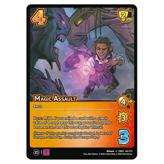 Magic Assault card from the Crtical Role set Heroes of Exandria