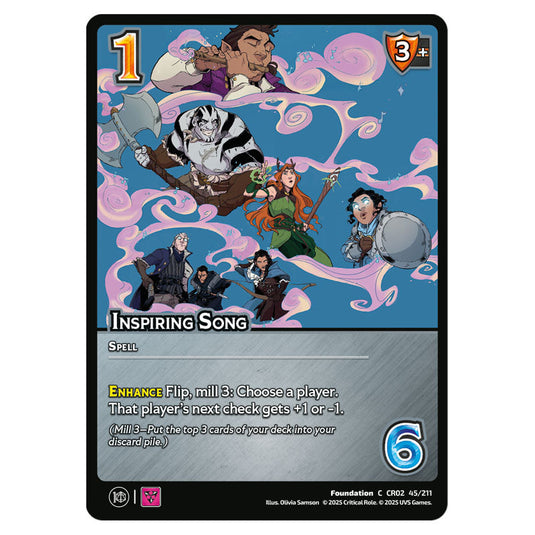 Inspiring Song card from the Crtical Role set Heroes of Exandria