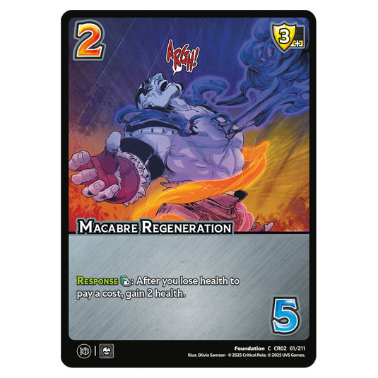 Macabre Regeneration card from the Crtical Role set Heroes of Exandria
