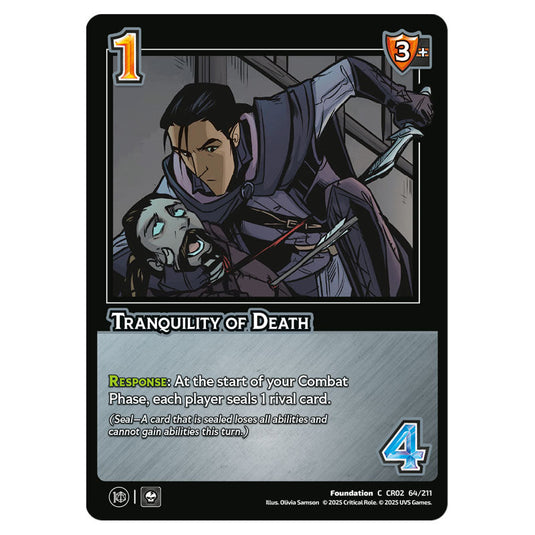 Tranquility of Death card from the Crtical Role set Heroes of Exandria