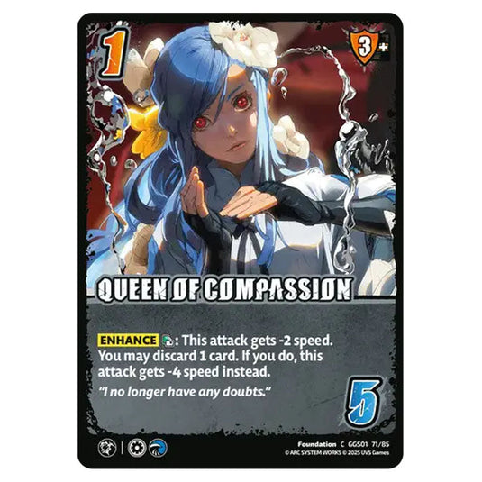 Queen of Compassion card from the UNIVERSUS set GUILTY GEAR STRIVE