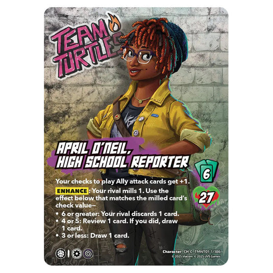 April O'Neil, High School Reporter card from the Teenage Mutant Ninja Turtles set