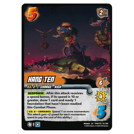 Hang Ten card from the Teenage Mutant Ninja Turtles set