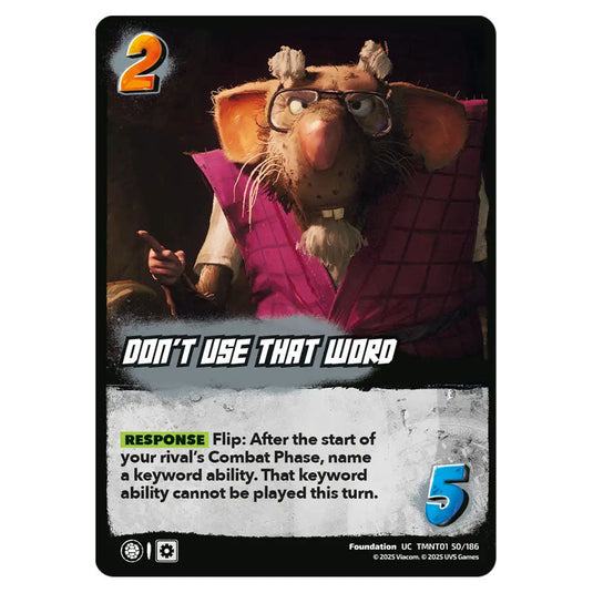 Don't Use That Word card from the Teenage Mutant Ninja Turtles set