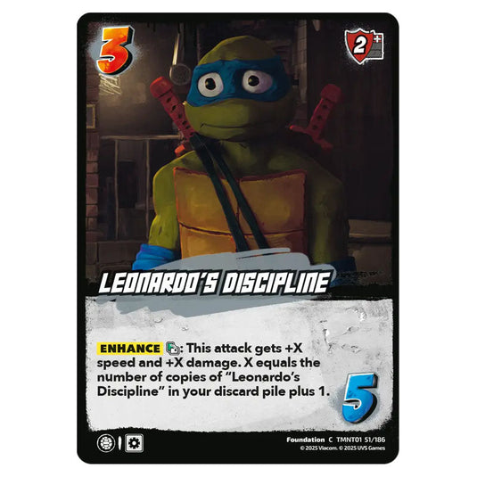 Leonardo's Discipline card from the Teenage Mutant Ninja Turtles set