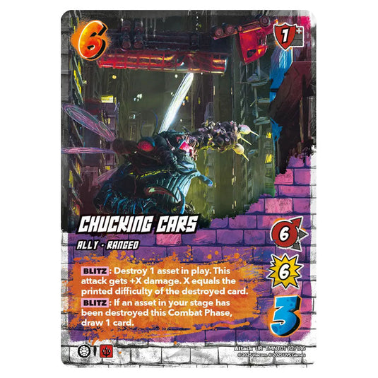 Chucking Cars card from the Teenage Mutant Ninja Turtles set