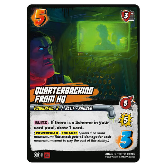 Quarterbacking from HQ card from the Teenage Mutant Ninja Turtles set