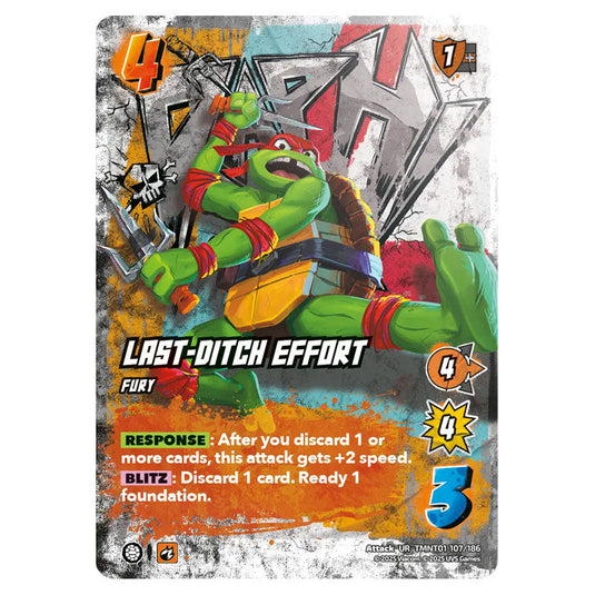 Last-Ditch Effort card from the Teenage Mutant Ninja Turtles set