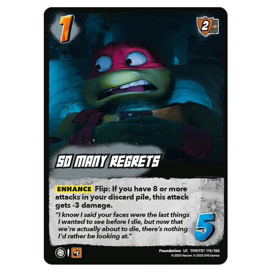 So Many Regrets card from the Teenage Mutant Ninja Turtles set