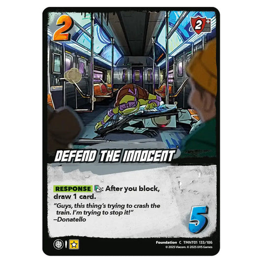Defend the Innocent card from the Teenage Mutant Ninja Turtles set