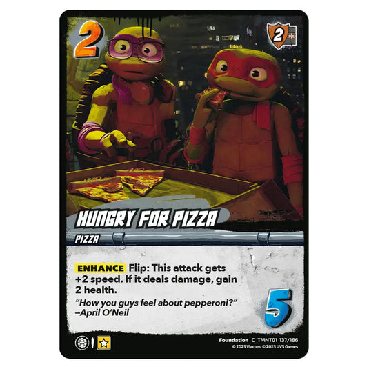 Hungry for Pizza card from the Teenage Mutant Ninja Turtles set