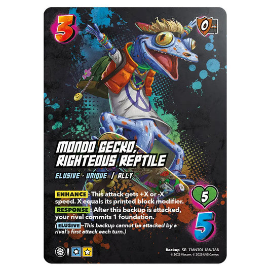 Mondo Gecko, Righteous Reptile card from the Teenage Mutant Ninja Turtles set