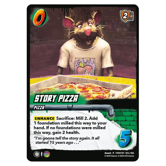 Story Pizza card from the Teenage Mutant Ninja Turtles set