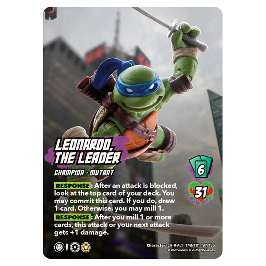 Leonardo, The Leader card from the Teenage Mutant Ninja Turtles set