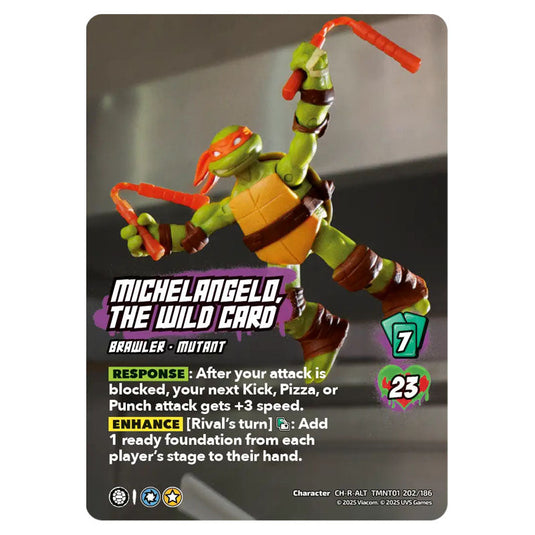 Michelangelo, The Wild Card card from the Teenage Mutant Ninja Turtles set