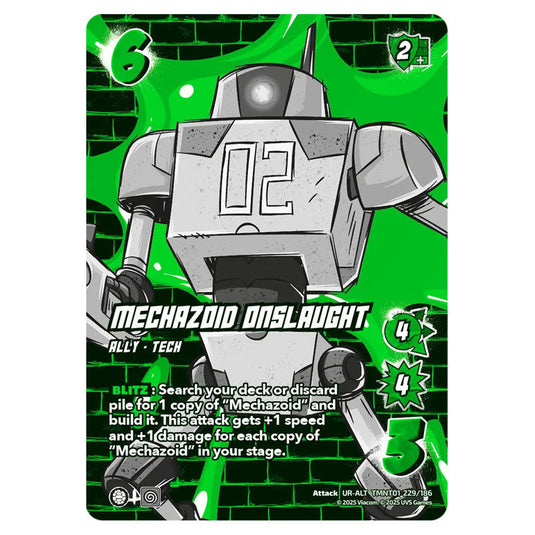 Mechazoid Onslaught card from the Teenage Mutant Ninja Turtles set
