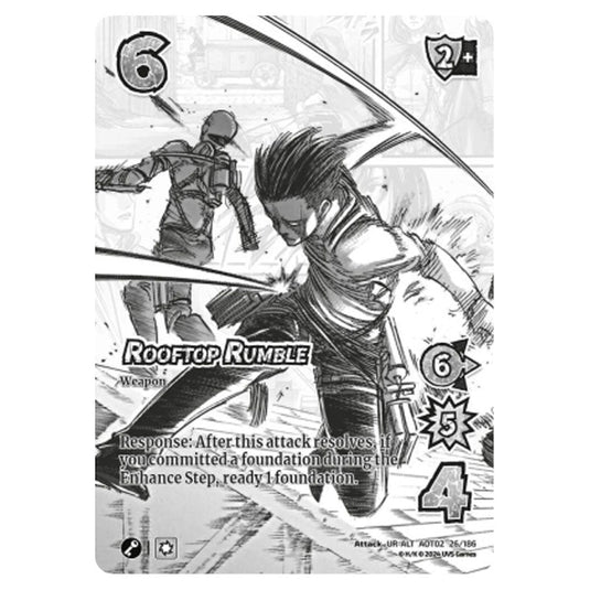 Rooftop Rumble (Alternate Art) card from the Attack on Titan set Origins of Power UR 02 026a/186