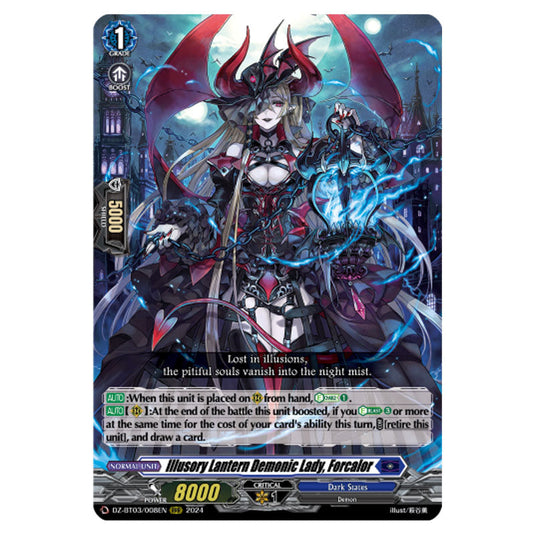 Illusory Lantern Demonic Lady, Forcalor DZ-BT03/008EN card from the Cardfight!! Vanguard set Dimensional Transcendence