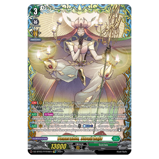 Venerable, Stoeirhaja DZ-BT03/FFR16EN card from the Cardfight!! Vanguard set Dimensional Transcendence