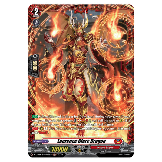 Laurence Glare Dragon DZ-BT03/FR03EN card from the Cardfight!! Vanguard set Dimensional Transcendence