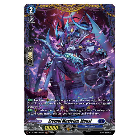 Eternal Musician, Muusi DZ-BT03/FR12EN card from the Cardfight!! Vanguard set Dimensional Transcendence