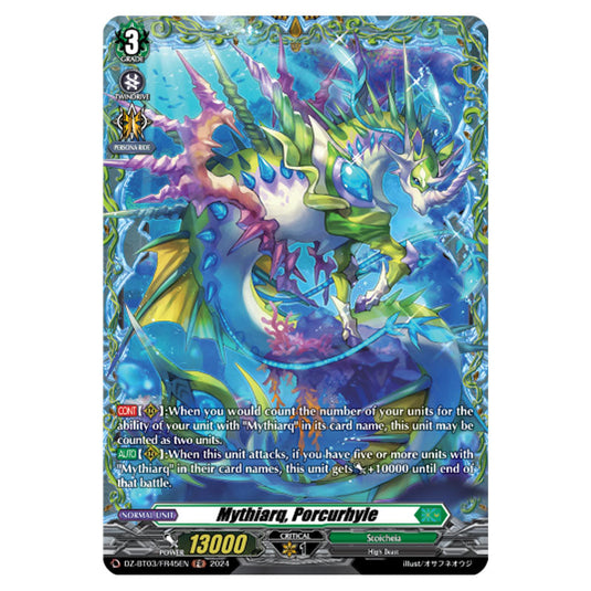 Mythiarq, Porcurhyle DZ-BT03/FR45EN card from the Cardfight!! Vanguard set Dimensional Transcendence
