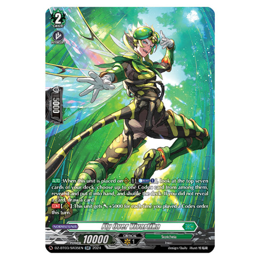 Fly Over Vivartika DZ-BT03/SR35EN card from the Cardfight!! Vanguard set Dimensional Transcendence