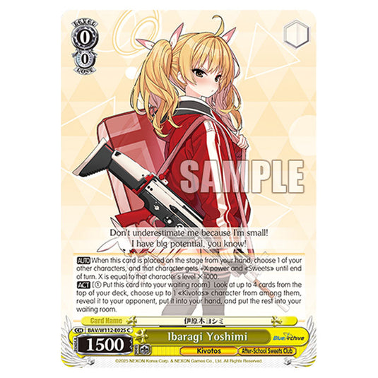 Character BAV/W112-E025 card from the Weiss Schwarz set Blue Archive