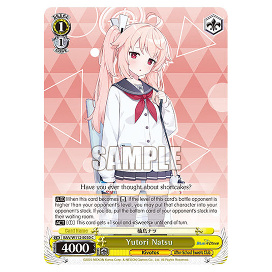 Character BAV/W112-E030 card from the Weiss Schwarz set Blue Archive