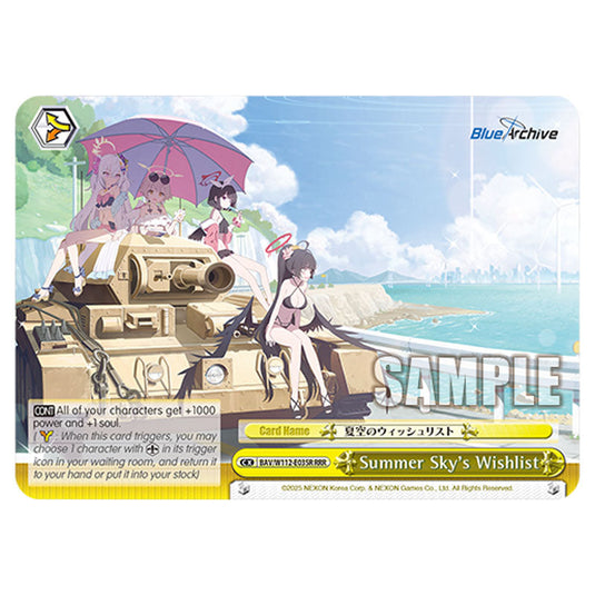 Climax BAV/W112-E035R card from the Weiss Schwarz set Blue Archive