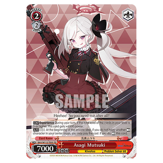 Character BAV/W112-TE05 card from the Weiss Schwarz set Blue Archive