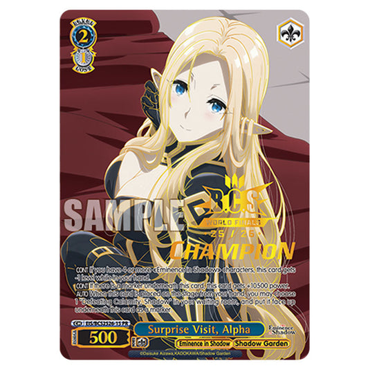 Character EIS/BCS2526-15 card from the Weiss Schwarz set The Eminence in Shadow