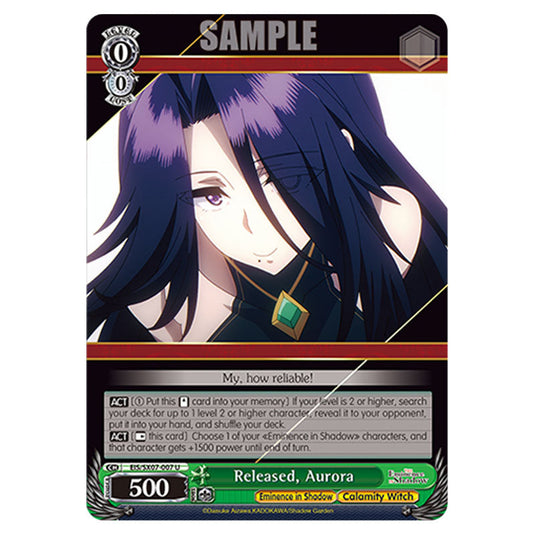 Character EIS/SX07-007 card from the Weiss Schwarz set The Eminence in Shadow