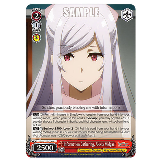 Character EIS/SX07-036 card from the Weiss Schwarz set The Eminence in Shadow
