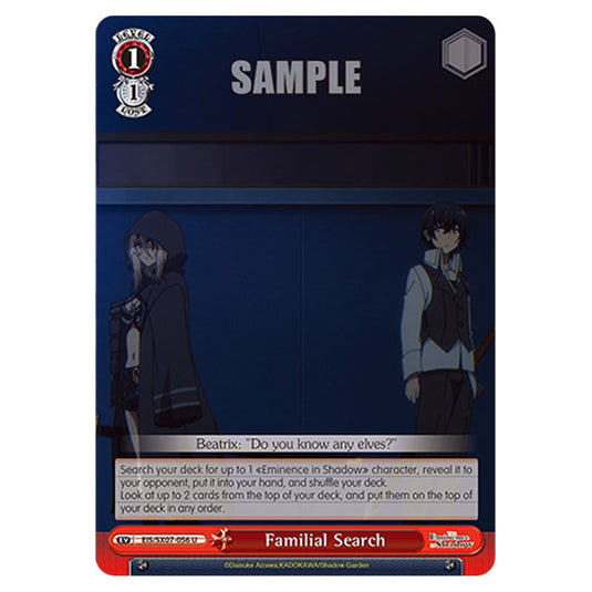 Event EIS/SX07-056 card from the Weiss Schwarz set The Eminence in Shadow