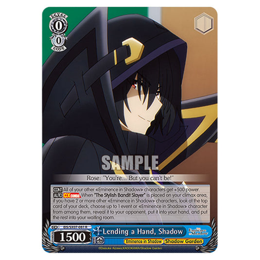 Character EIS/SX07-081 card from the Weiss Schwarz set The Eminence in Shadow