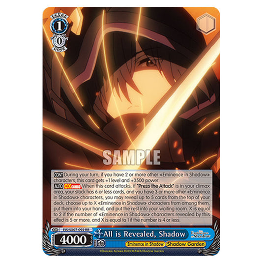 Character EIS/SX07-092 card from the Weiss Schwarz set The Eminence in Shadow