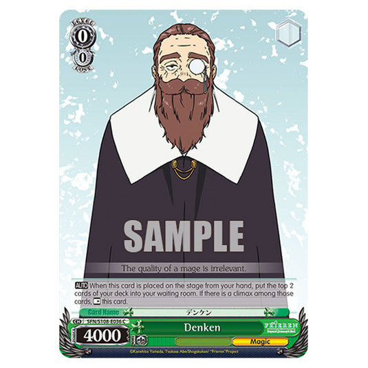 Character SFN/S108-E036 card from the Weiss Schwarz set Frieren Beyond Journey's End