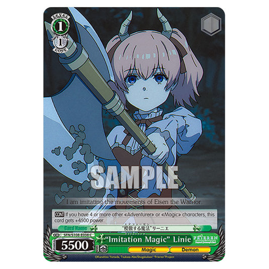 Character SFN/S108-E038 card from the Weiss Schwarz set Frieren Beyond Journey's End