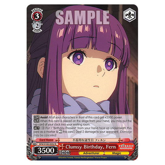 Character SFN/S108-E052 card from the Weiss Schwarz set Frieren Beyond Journey's End