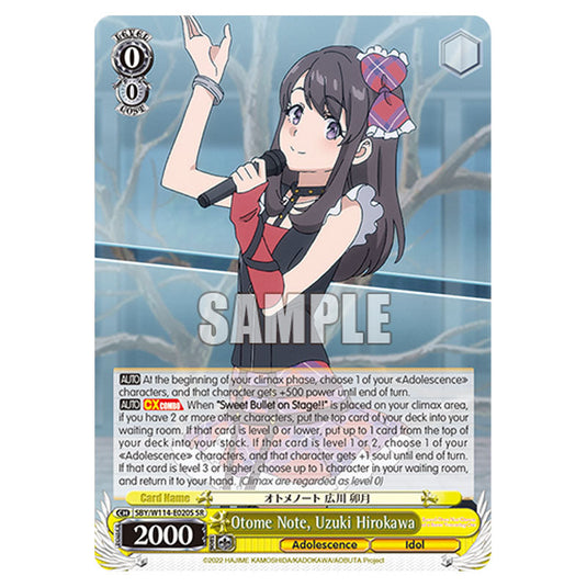 Character SBY/W114-E020S card from the Weiss Schwarz set Rascal Does Not Dream of a Sister Venturing Out & Knapsack Kid