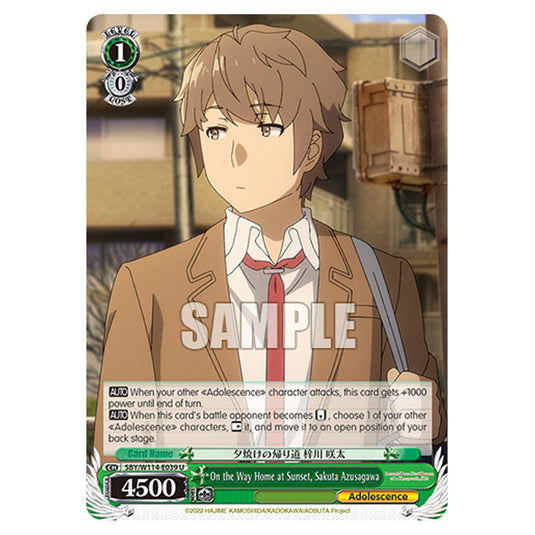 Character SBY/W114-E039 card from the Weiss Schwarz set Rascal Does Not Dream of a Sister Venturing Out & Knapsack Kid