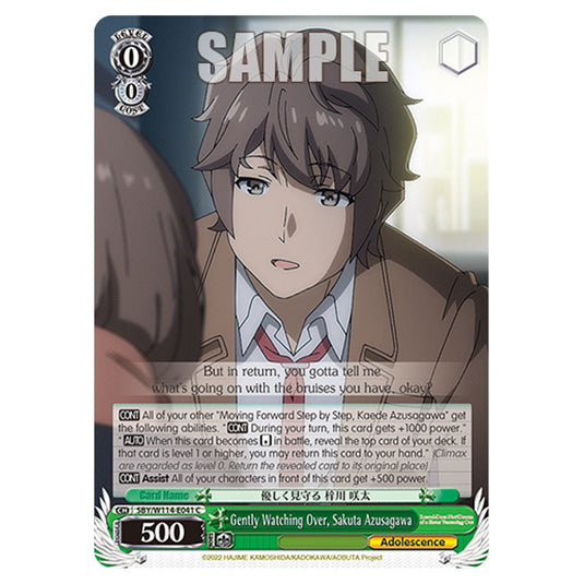 Character SBY/W114-E041 card from the Weiss Schwarz set Rascal Does Not Dream of a Sister Venturing Out & Knapsack Kid