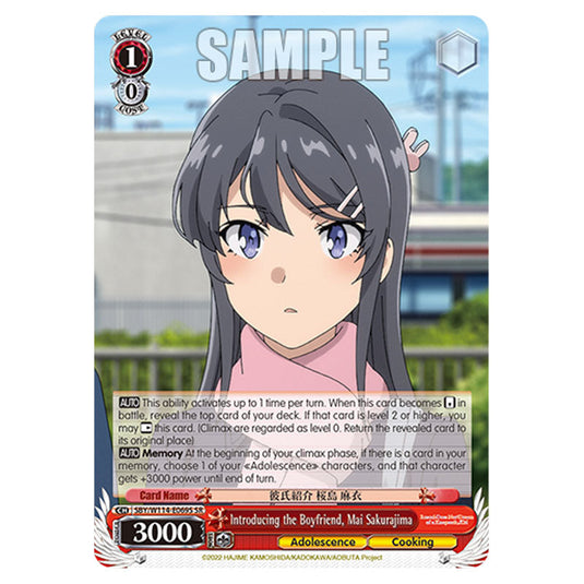 Character SBY/W114-E069S card from the Weiss Schwarz set Rascal Does Not Dream of a Sister Venturing Out & Knapsack Kid