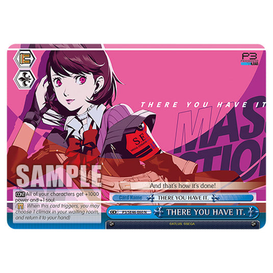 Climax P3/SE46-E60 card from the Weiss Schwarz set Persona 3 Reload