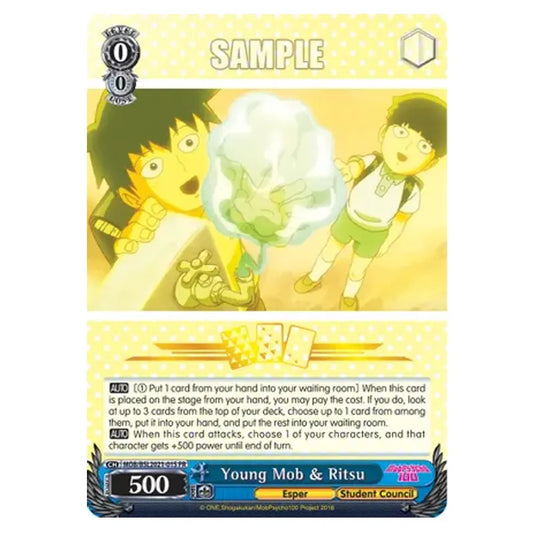 Weiss Schwarz - Young Mob & Ritsu - Bushiroad Event Card (MOB/BSL2021-01s PR) - Stamped Version